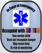 4 Pack Autism Decal Medical Alert Safety Sticker Set