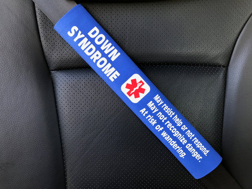 Down Syndrome Medical Alert Seat Belt Cover