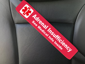 Addison's Disease - Adrenal Insufficiency Medical Alert Seat Belt Cover