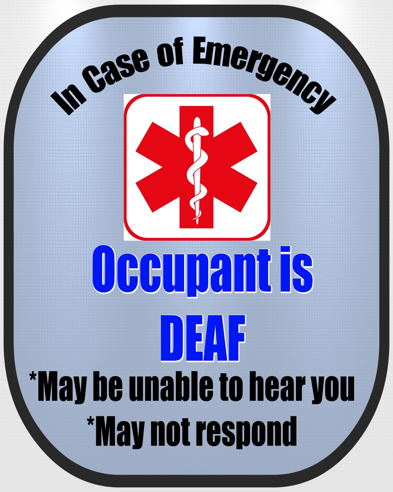 Alert Asl DEAF ASL Decal Medical Alert Safety Sticker – Safety Awareness Products