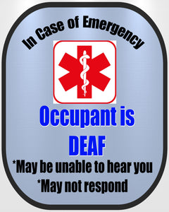 DEAF ASL Decal Medical Alert Safety Sticker