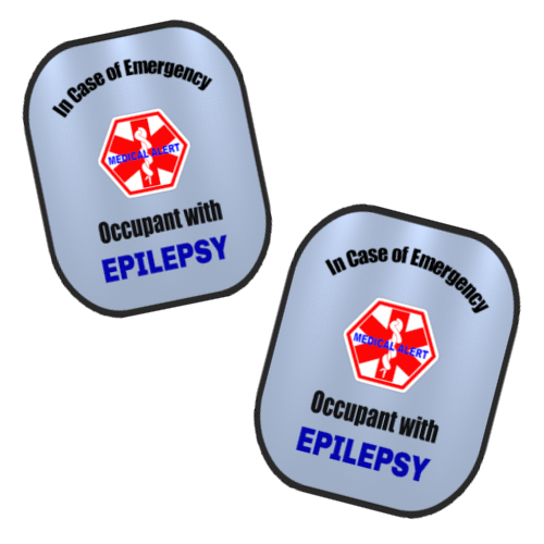 Epilepsy Decals Medical Alert Safety Sticker-Set of 2