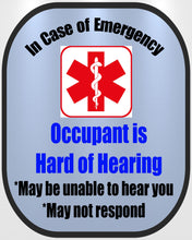 Hard of Hearing Decal Medical Alert Safety Sticker