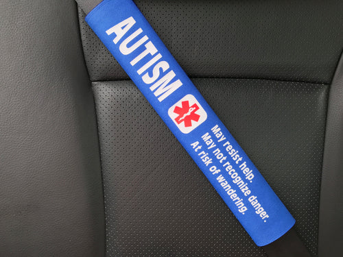 Autism Medical Alert Seat Belt Cover