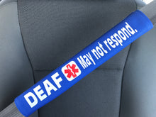 Deaf May Not Respond Hearing Impaired Medical Alert Seat Belt Cover