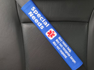 Special Needs Medical Alert Seat Belt Cover