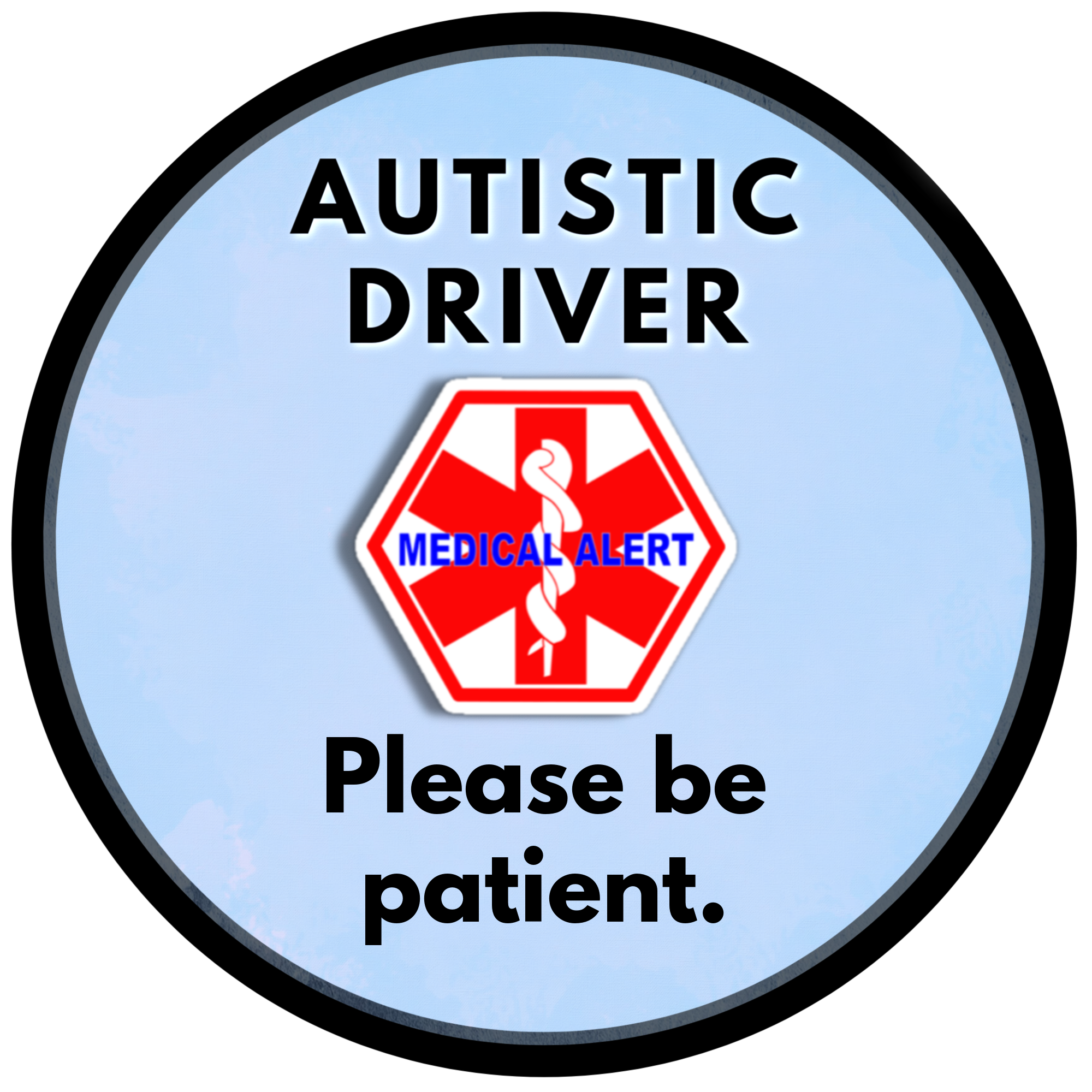 2 pack AUTISTIC DRIVER Medical Alert Safety Sticker Set – Safety ...