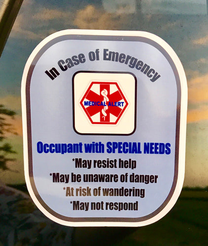 Special Needs Decal Medical Alert Safety Sticker