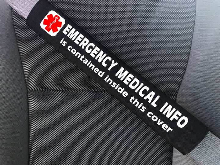 For ANY Medical Condition Medical Alert Seat Belt Cover Inside Poc Safety Awareness Products