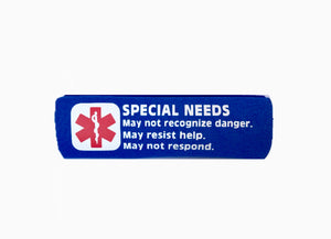 Special Needs Medical Alert Backpack Strap - Seat Belt Cover