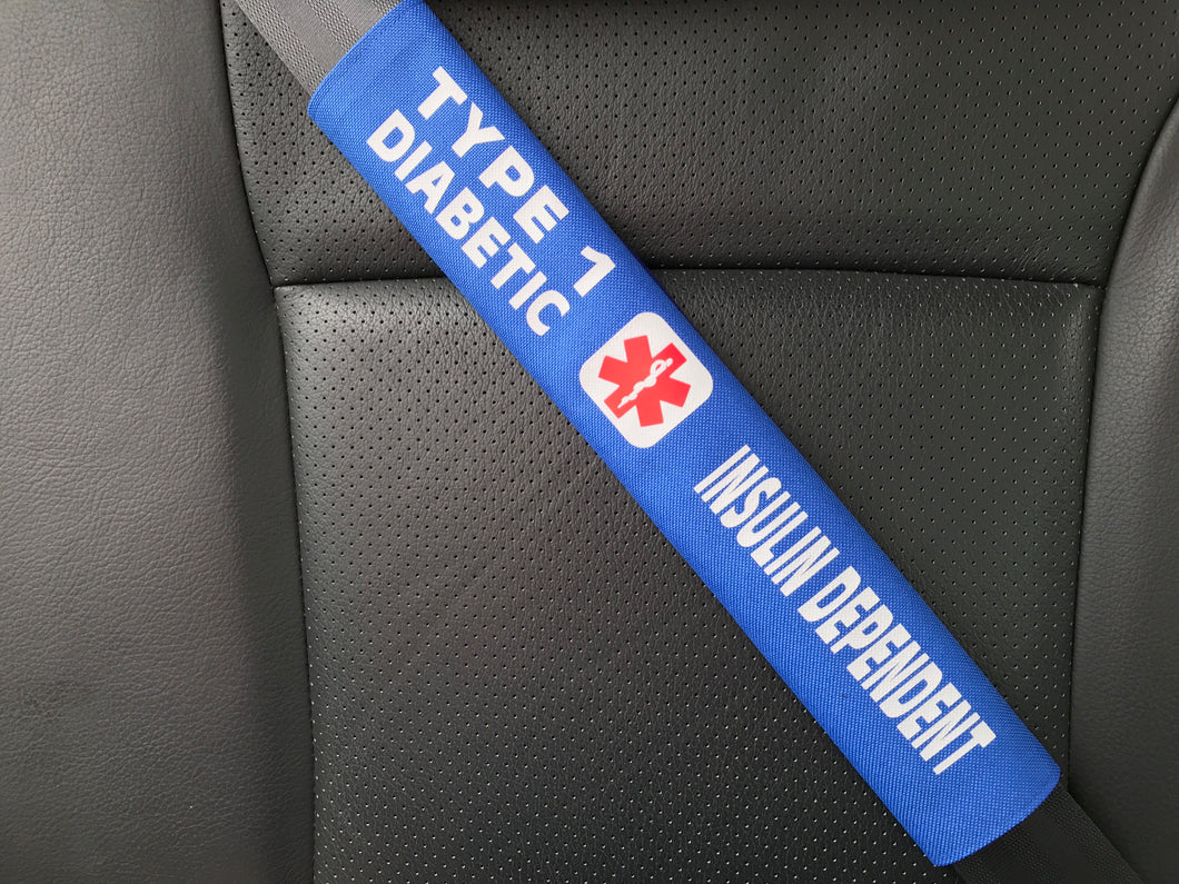 Type 1 Diabetic / Insulin Dependent Medical Alert Seat Belt Cover