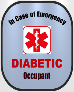 Diabetic Decal Medical Alert Safety Sticker Type 2 - Type 1