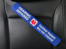 Hearing Impaired Cochlear Implant Medical Alert Seat Belt Cover