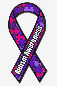 2 Pack Pink Autism Awareness Ribbon Decals