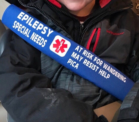 Custom Printed Seat Belt Cover Medical Alert Special Needs Any Diagnosis