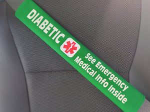 Diabetic Medical Alert Seat Belt Cover